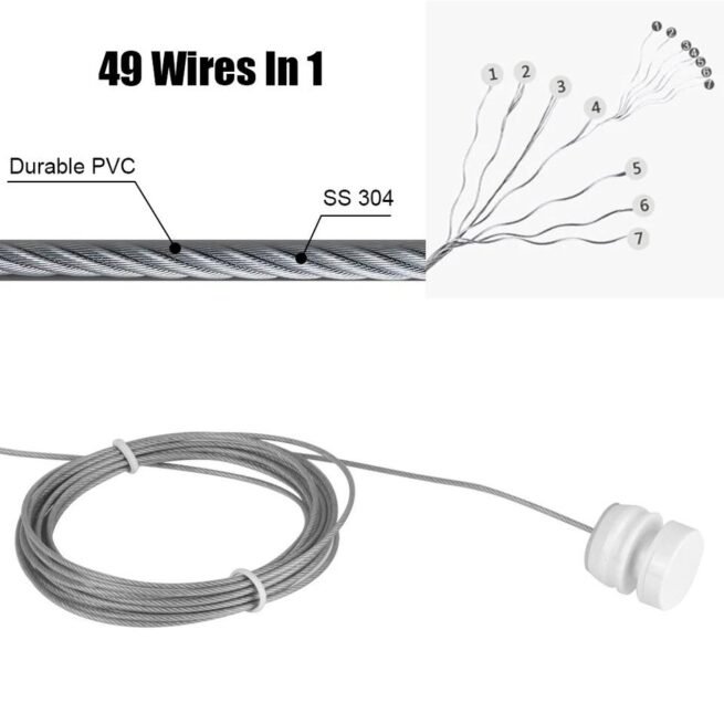 Corde à linge rectractable 4m 20 en acier inoxydable