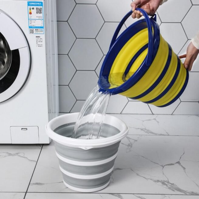 10L Seau Pliable Design Gris