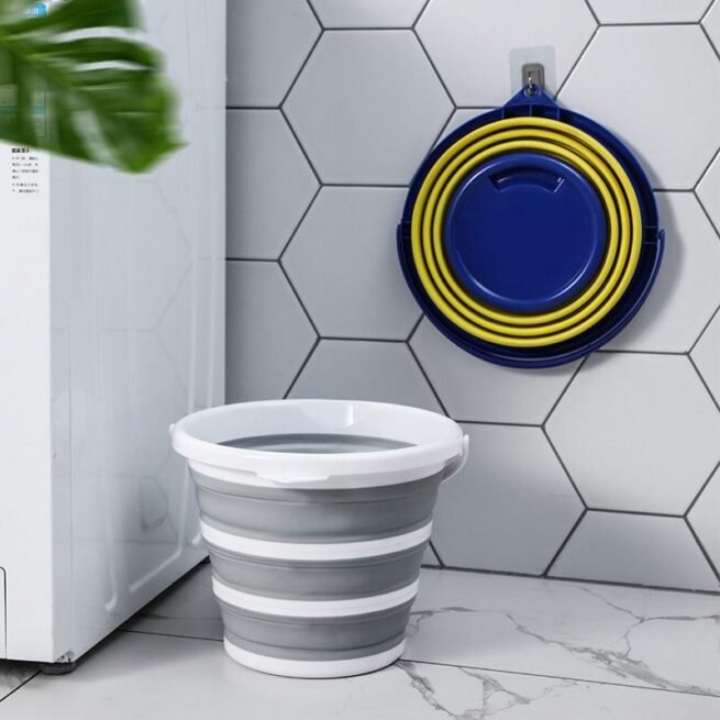 10L Seau Pliable Design Gris