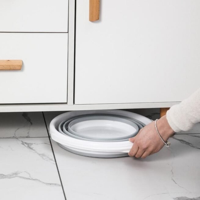 10L Seau Pliable Design Gris