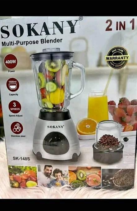 Mixeur polyvalent Sokany 2 en 1, capacité de 1,5 L
