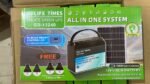 Système solaire avec panneau solaire, 3 ampoules LED et 1 batterie, tout en un, avec contrôleur intelligent intégré