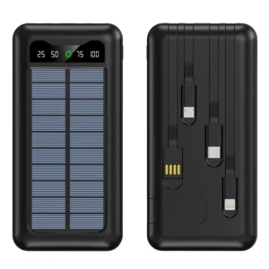 Batterie externe solaire  de 10 000 mAh avec lampe led