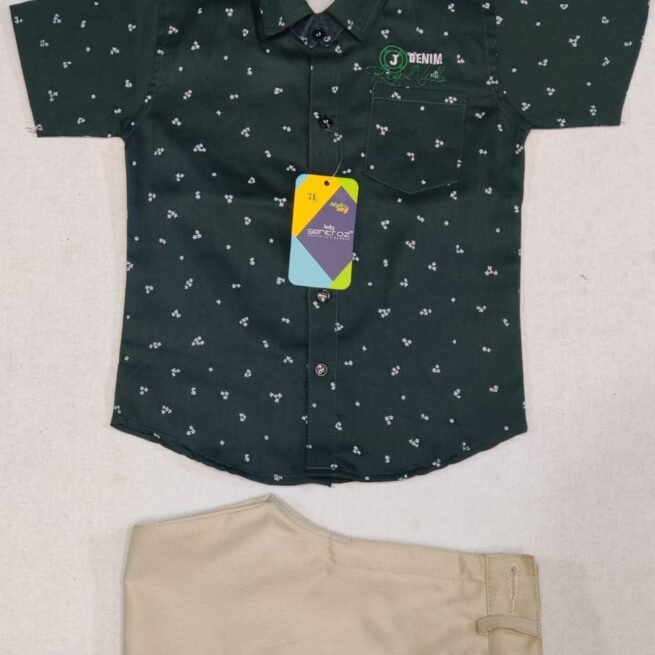 Ensemble chemise manche court et pantalon pour garçon 2 ans à 10 ans