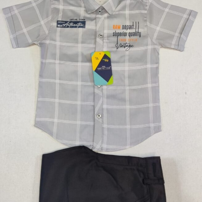 Ensemble chemise manche court et pantalon pour garçon 2 ans à 10 ans